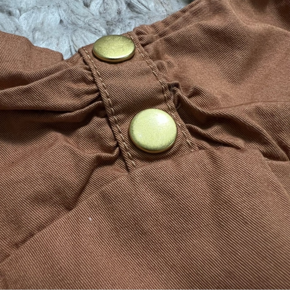 Janie & Jack 2T Romper Brown with Puffed Sleeves - Picture 8 of 12